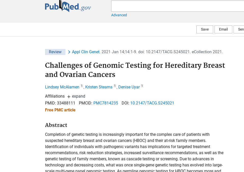 Challenges of Genomic Testing for Hereditary Breast and Ovarian Cancers