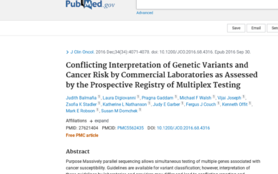 Conflicting Interpretation of Genetic Variants and Cancer Risk by Commercial Laboratories as Assessed by the Prospective Registry of Multiplex Testing