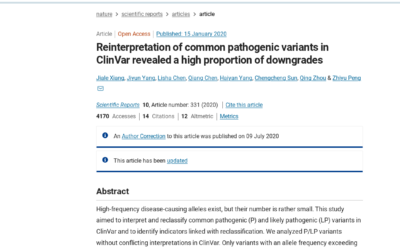 Reinterpretation of common pathogenic variants in ClinVar revealed a high proportion of downgrades