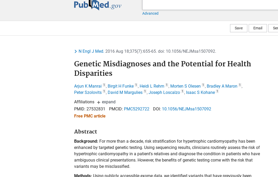 Genetic Misdiagnoses and the Potential for Health Disparities