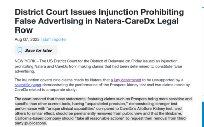 Natera – CareDx False Advertising Verdict Issued